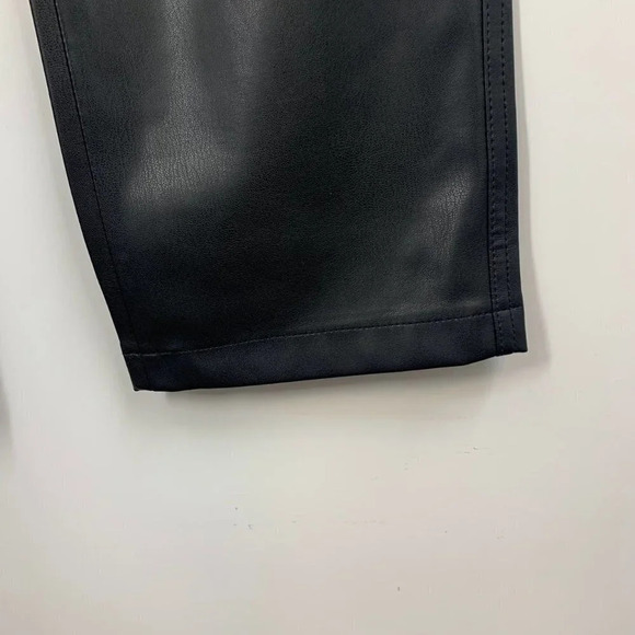 Mango MNG Women's Leather Effect High Waist Straight Pants Size 32 NWT‎ - Picture 5 of 16